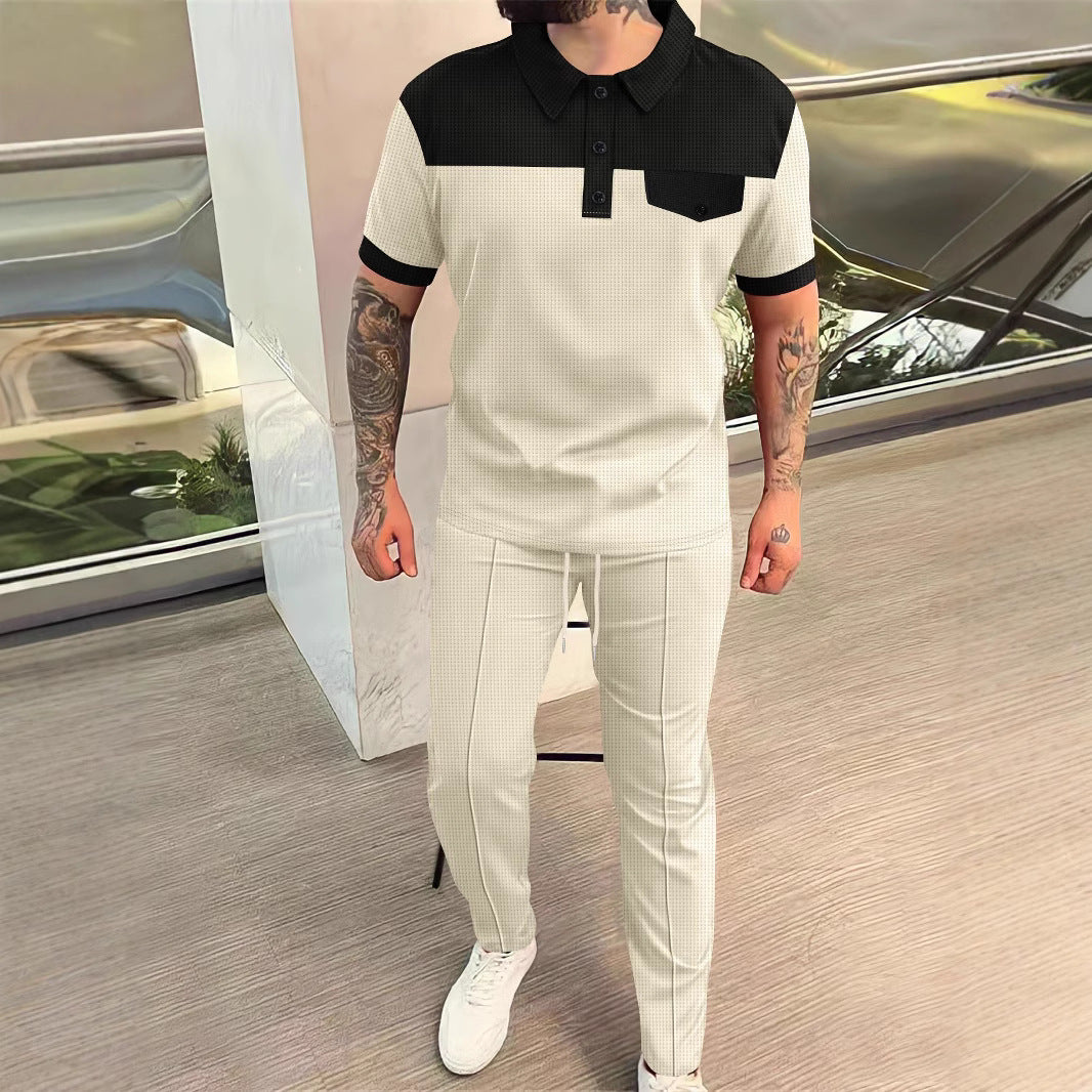 Herren sportliches Poloshirt und Chino-Hose Set mit modernem Design Echoarchiv