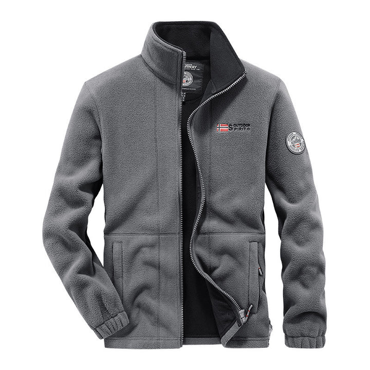 Herren Fleece-Outdoorjacke mit durchgehendem Reißverschluss, Stehkragen und Reißverschlusstaschen Echo Archiv
