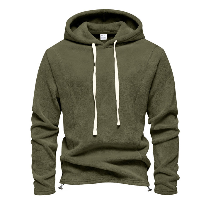 Herren Flauschiger Kapuzenpullover aus Teddy‑Fleece mit Tunnelzugsaum Echoarchiv