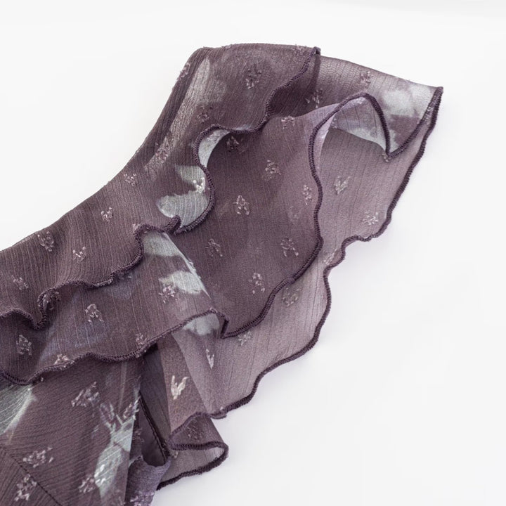 Damen Maxikleid mit romantischem Rüschensaum und floralem Design Echo Archiv
