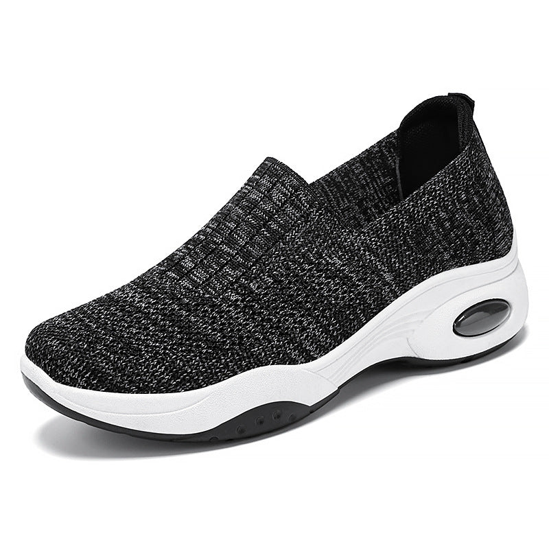 Damen nan nahtloser Strick-Slipper mit erhöhtem Plateau-Luftdämpfer und ergonomischer Fersenstütze Echo Archiv
