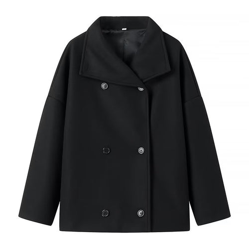 Damen Kurzmantel im Oversize‑Cut mit Doppelreiher und weitem Umschlagkragen Echo Archiv