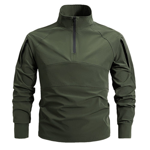 Herren nan taktischer Halfzip-Softshellpullover mit Ärmeltaschen und hohem Kragen Echo Archiv