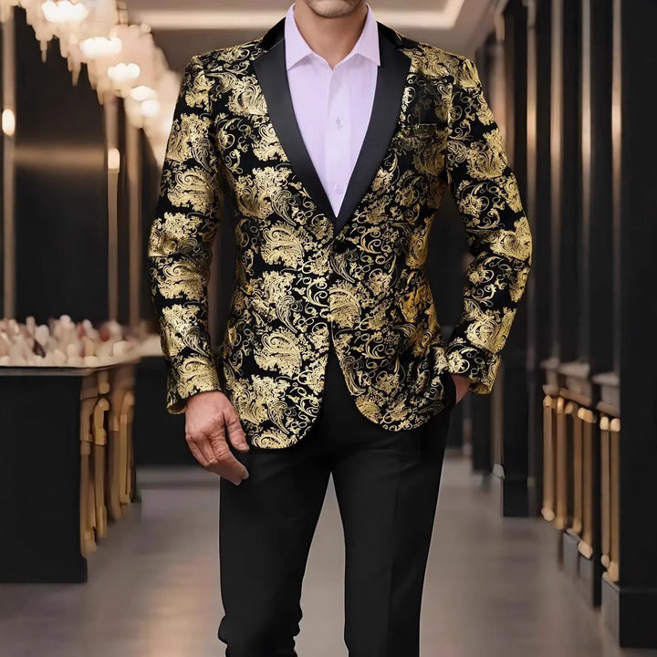 Herren extravagantes Paillettenblazer mit floralem Design Echoarchiv