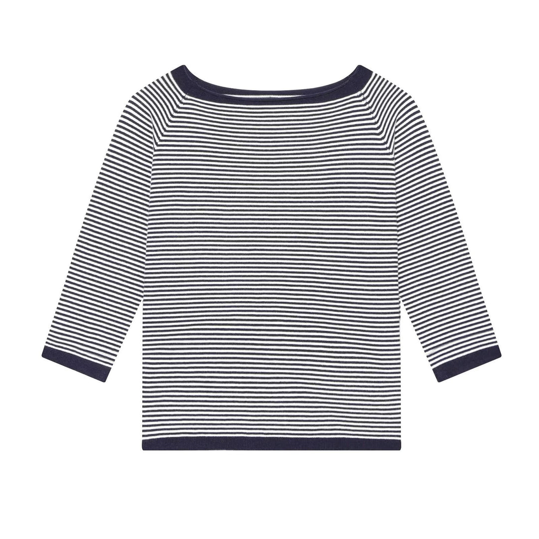 Damen Maritimes Ringel-Boatneck-Shirt mit dreiviertelärmeln Echo Archiv
