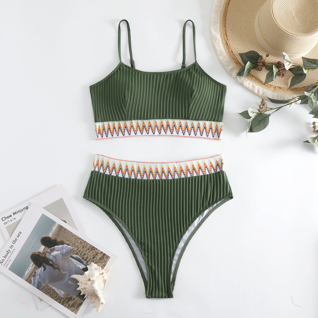 Damen integriertes Bikiniset mit geometrischem Muster Echo Archiv