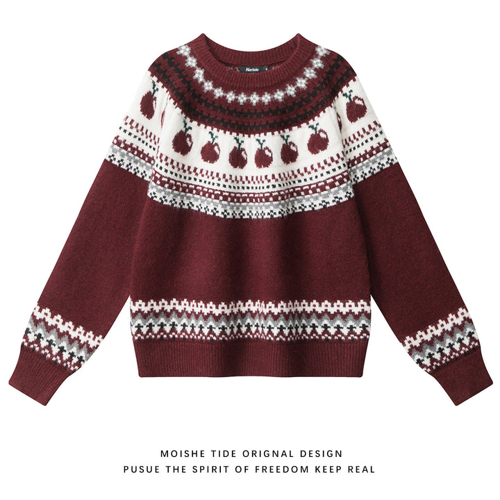 Damen Gemusterter Strickpullover Echoarchiv
