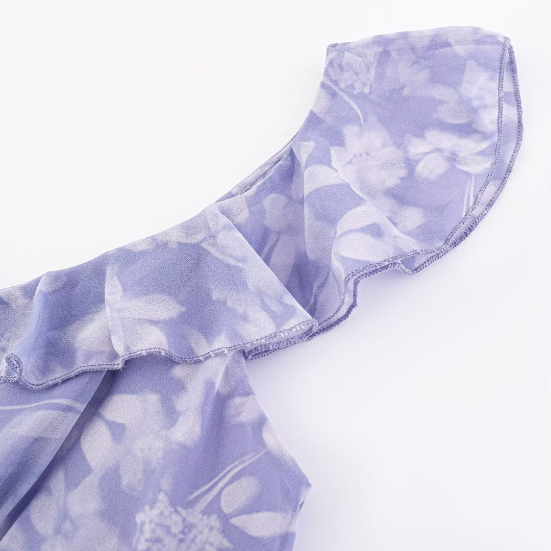 Damen Maxikleid mit romantischem Blumenmuster und raffinierten Rüschendetails Echo Archiv