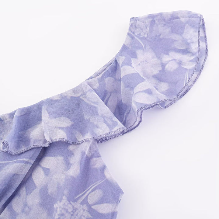 Damen Maxikleid mit romantischem Blumenmuster und raffinierten Rüschendetails Echo Archiv