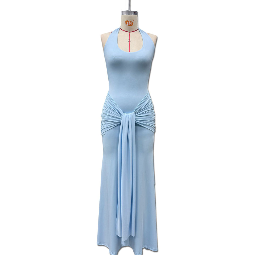 Damen Maxikleid mit elegantem Halterneck und raffinierten Drapierungen Echo Archiv