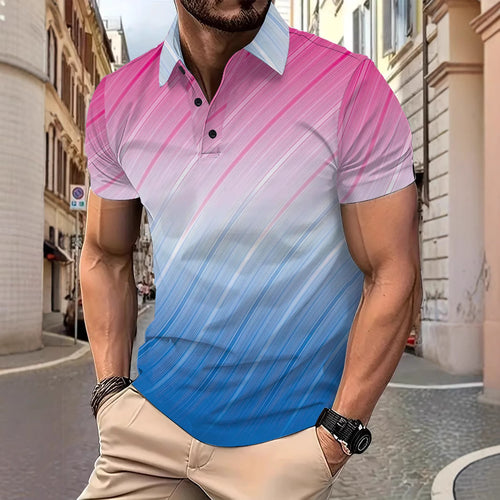 Herren Kurzarm Poloshirt mit modernem Farbverlauf Echoarchiv