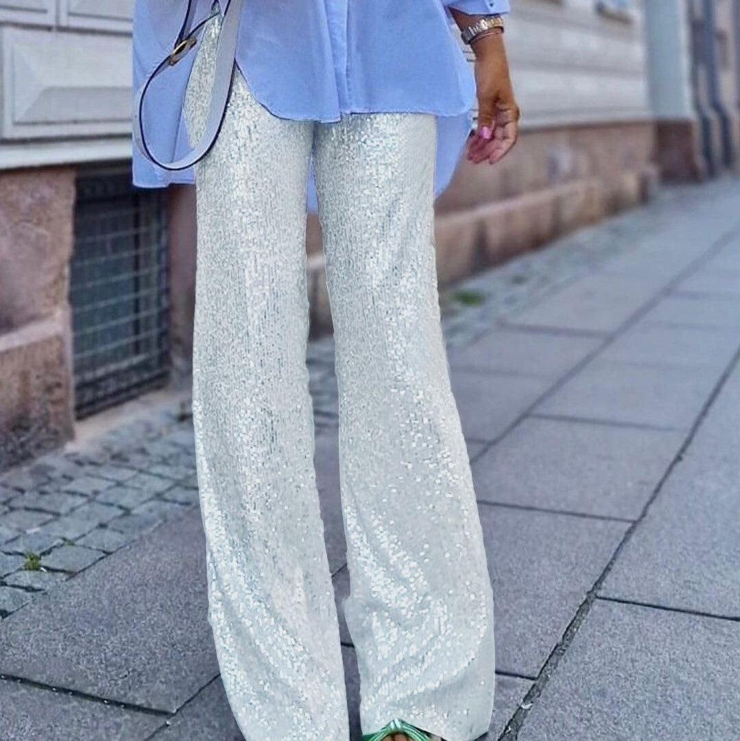 Damen Glamouröse Pailletten-Hose Echoarchiv