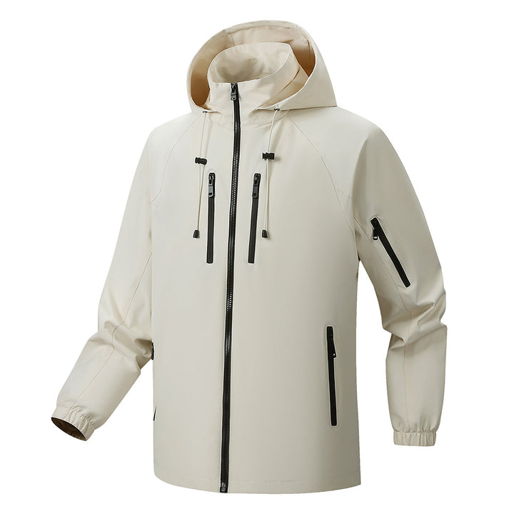 Herren Funktionsjacke mit abnehmbarer Kapuze und multifunktionalen Reißverschlusstaschen Echoarchiv