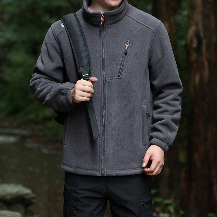 Herren Technische Fleecejacke mit Stehkragen, Brustreißverschluss & verstärkten Eingriffstaschen Echoarchiv