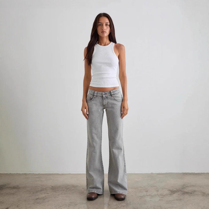Damen bootcut Jeanshose mit hohem Bund und modischem Schnitt Echo Archiv