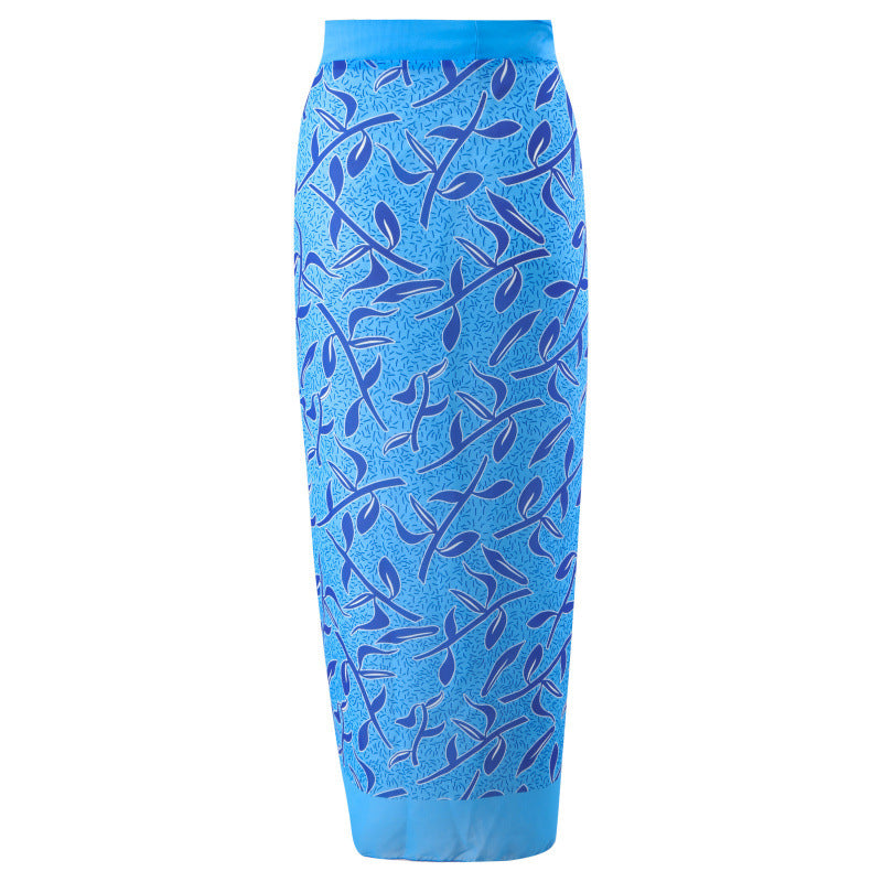 Damen Einteiler Badeanzug mit asymmetrischem Schnitt und farbenfrohem Wickelrock Echo Archiv