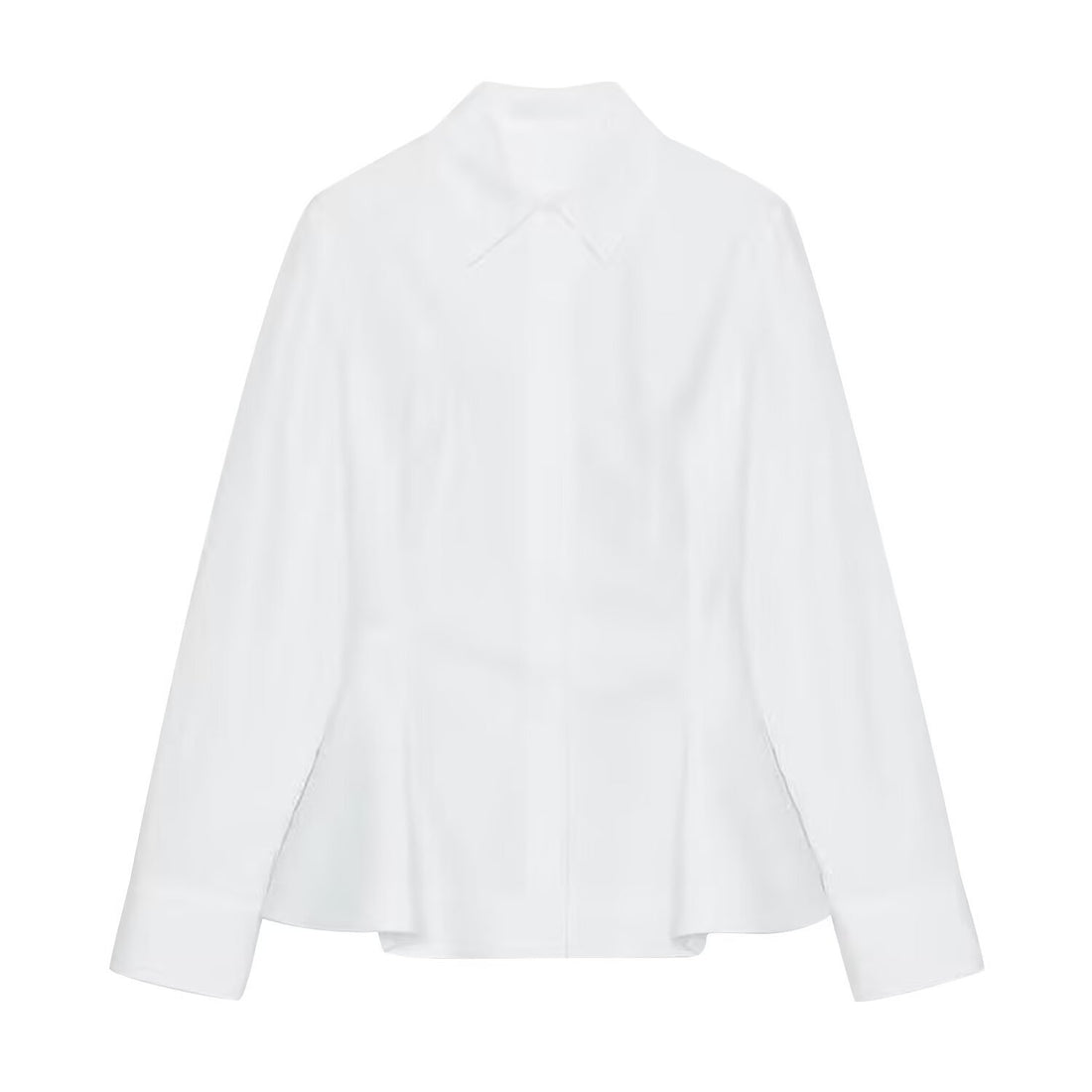 Damen Taillierter Kurzblazer im Peplum‑Schnitt mit Hemdkragen Echoarchiv