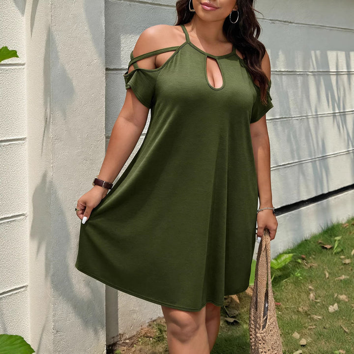 Damen Freizeitlevelenkleid mit schulterfreien Ärmeln und modischem Schlitz Echo Archiv