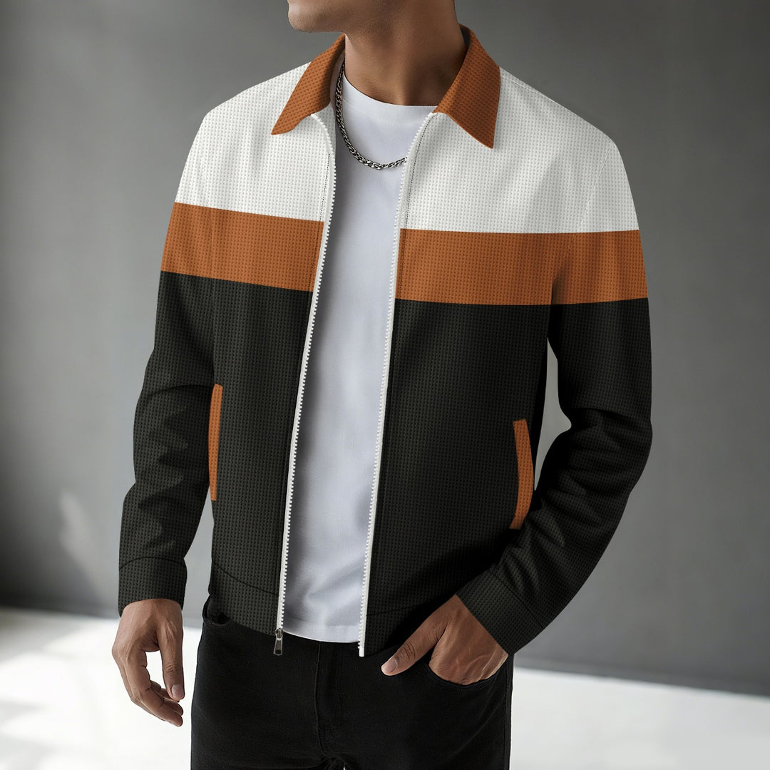 Herren modische Übergangsjacke mit strukturiertem Design und Reißverschluss Echoarchiv
