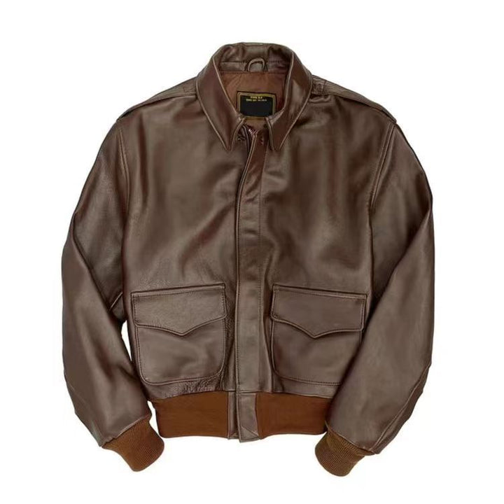 Herren Flugjacke aus hochwertigem Lammleder mit praktischen Taschen und elastischem Bündchen Echoarchiv