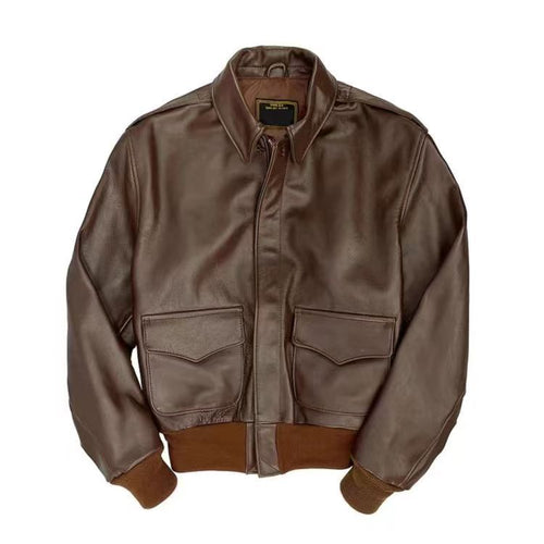 Herren Flugjacke aus hochwertigem Lammleder mit praktischen Taschen und elastischem Bündchen Echoarchiv
