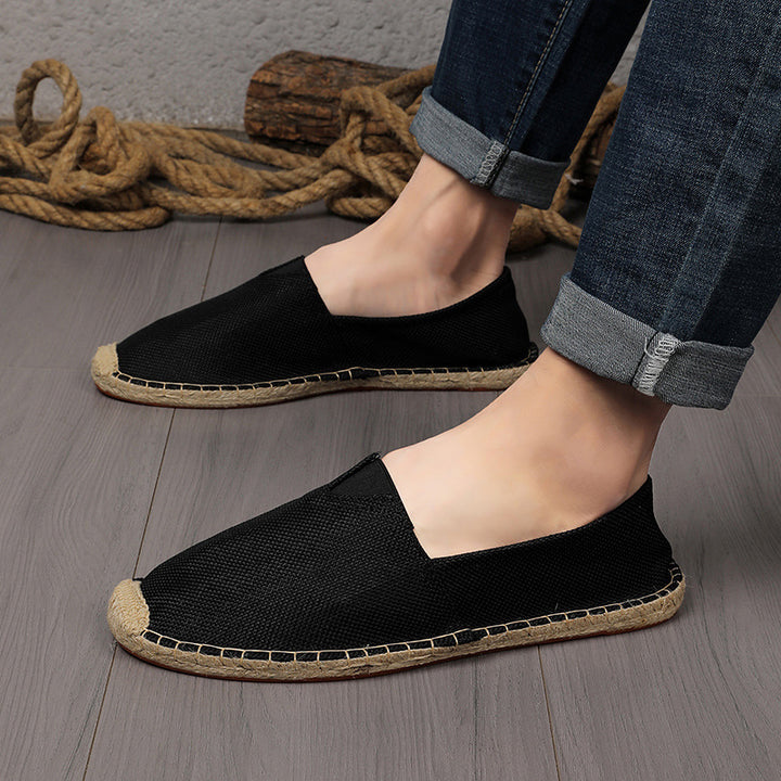 Damen Leichte Espadrille-Slip-On aus gewebtem Canvas mit Jute-Umrandung Echoarchiv