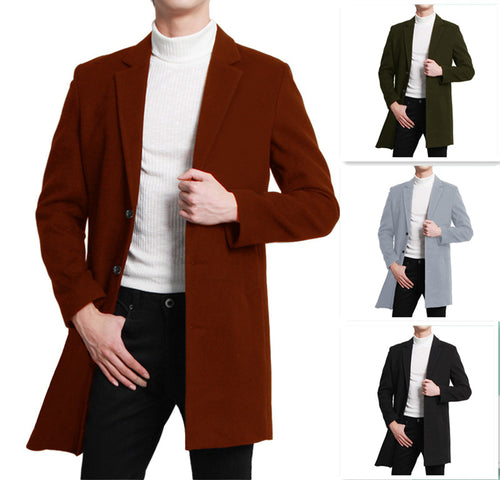 Herren eleganter Longblazer mit modernem Schnitt und doppelter Knopfreihe Echoarchiv