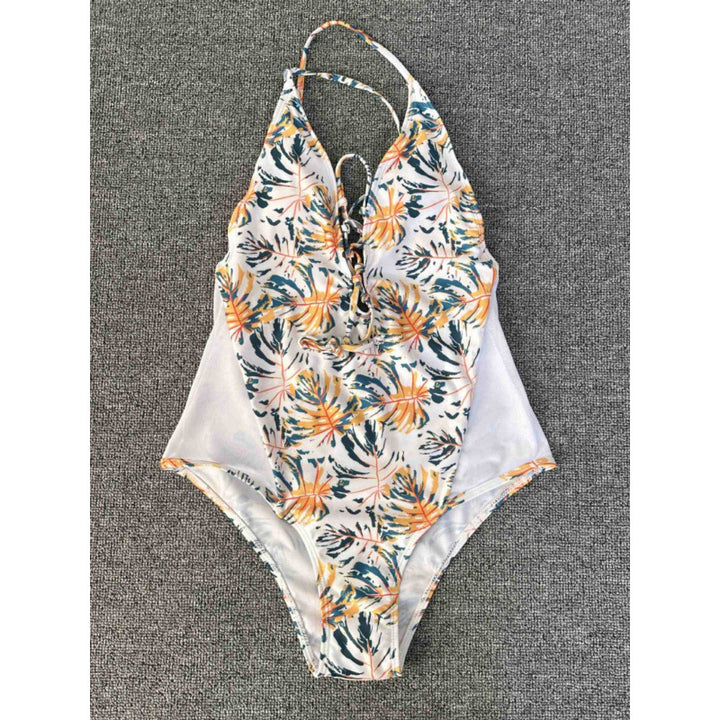 Damen Cut-Out Badeanzug mit floralem Design und verstellbaren Bändern Echo Archiv