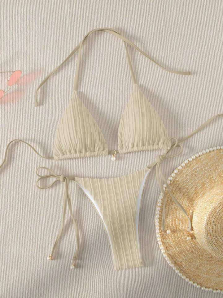 Damen Triangel-Bikini mit strukturierter Textur Echo Archiv