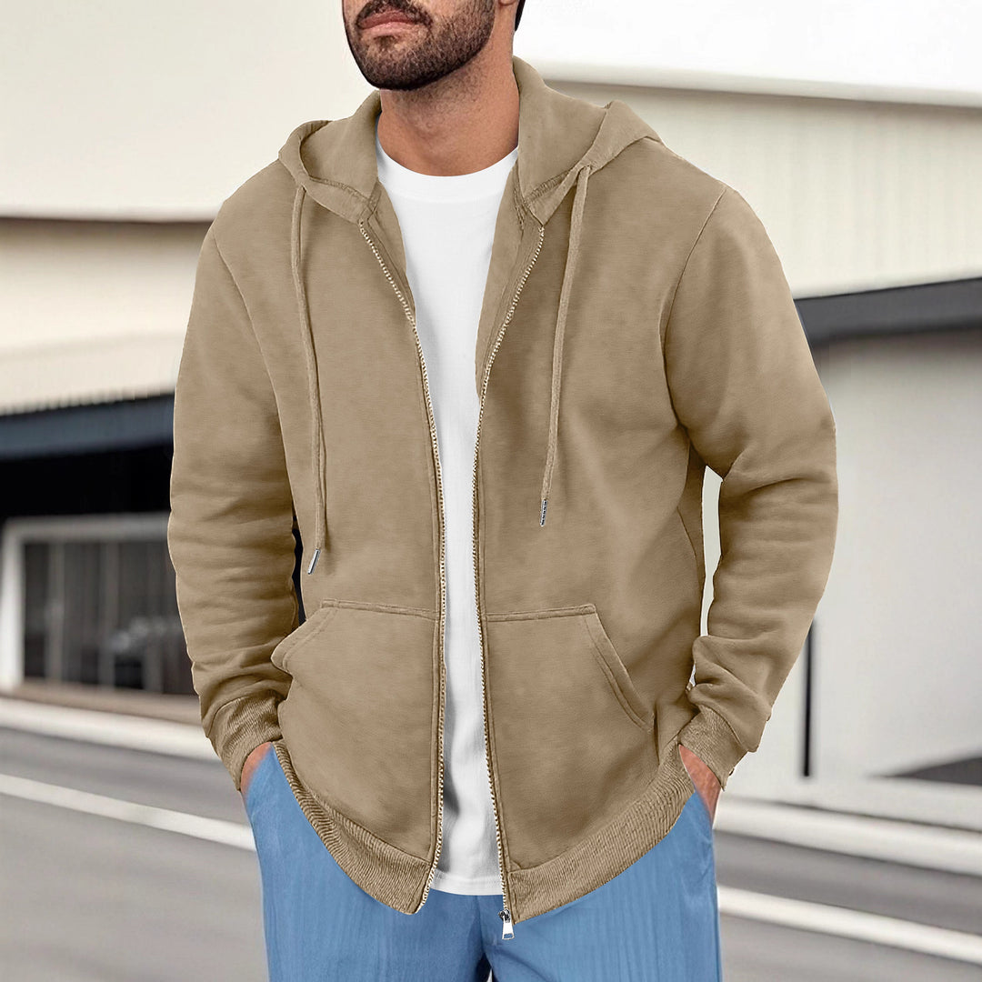 Herren Sportlicher Kapuzenpullover mit praktischen Taschen und innovativem Materialmix Echoarchiv