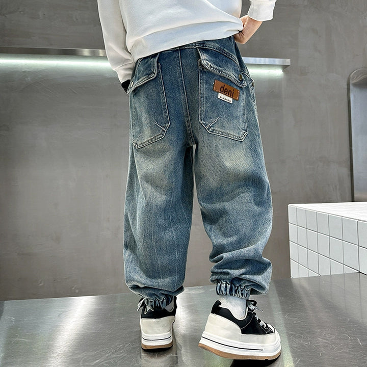 Herren lässige Baggy-Jeans mit elastischem Bund Echo Archiv