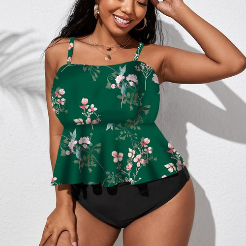 Damen Tankini mit schwingendem Rock und floralem Design Echo Archiv