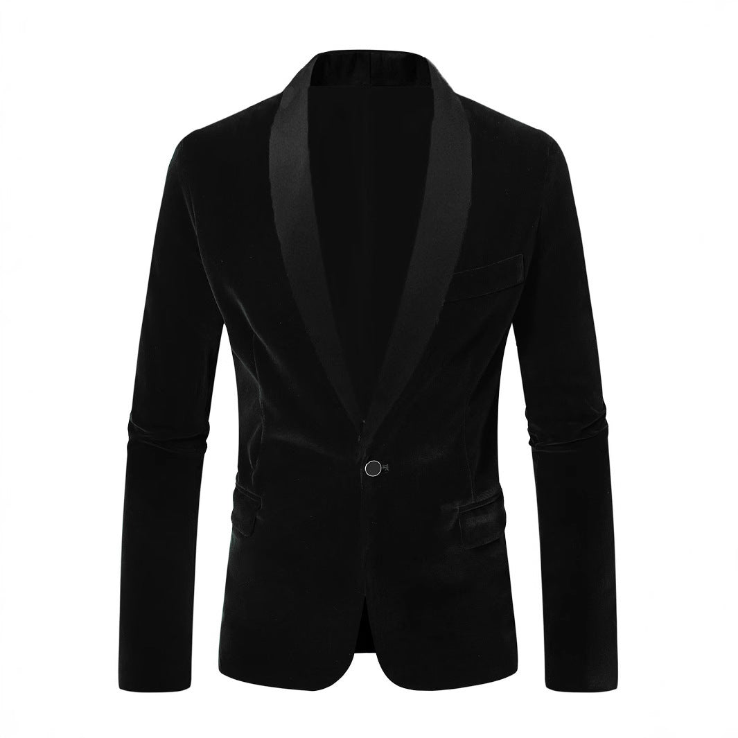 Herren eleganter Samtblazer mit Satinverarbeitung Echoarchiv