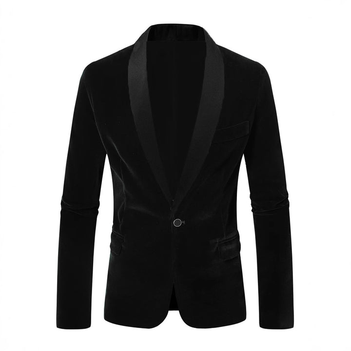 Herren eleganter Samtblazer mit Satinverarbeitung Echoarchiv