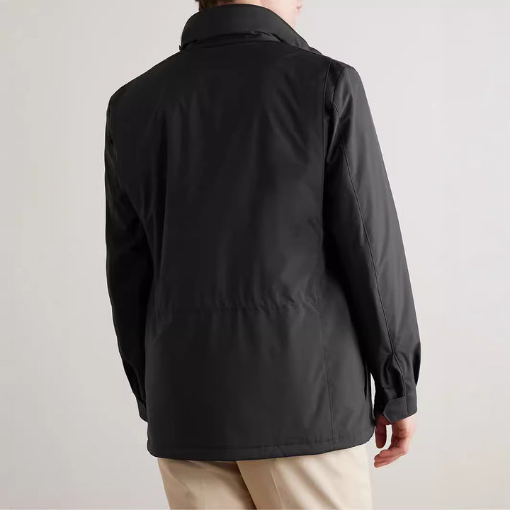 Herren praktische Übergangsjacke mit hohem Kragen und aufgesetzten Taschen Echoarchiv