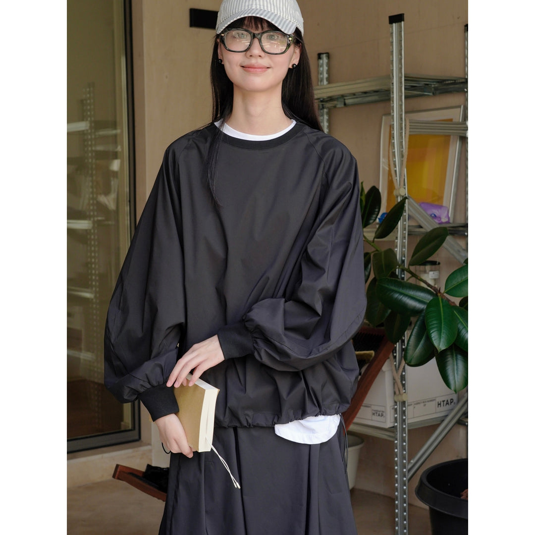 Damen Oversize Regen- und Windpullover mit wasserabweisender Oberfläche und elastischem Saum Echoarchiv