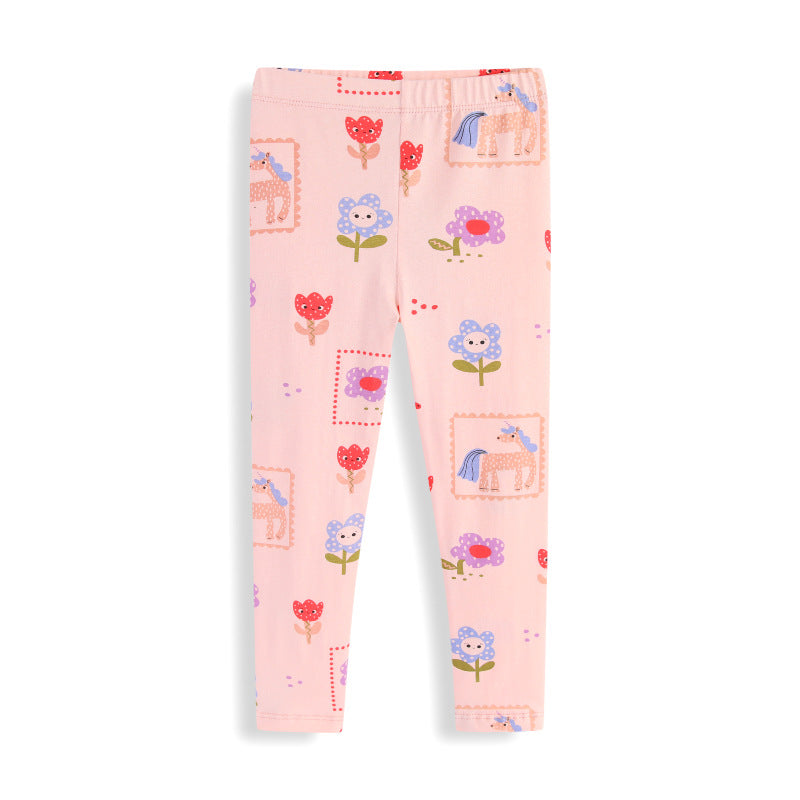 Mädchen Leggings mit buntem Einhorn- und Blumenmuster Echo Archiv