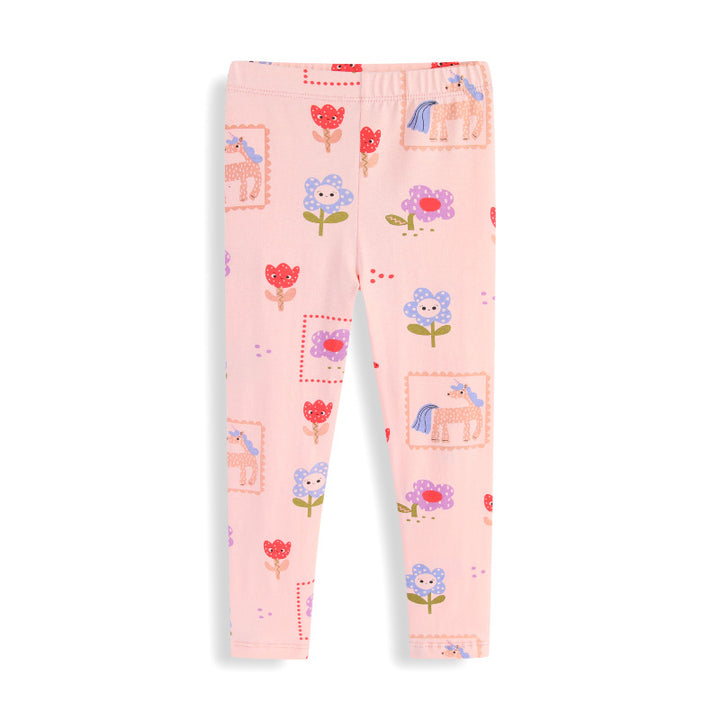 Mädchen Leggings mit buntem Einhorn- und Blumenmuster Echo Archiv