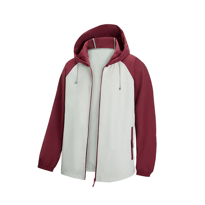 Herren Leichte Kapuzen‑Windbreaker‑Jacke mit Raglanärmeln, Zwei-Wege‑Reißverschluss und verdeckten Reißverschlusstaschen Echo Archiv