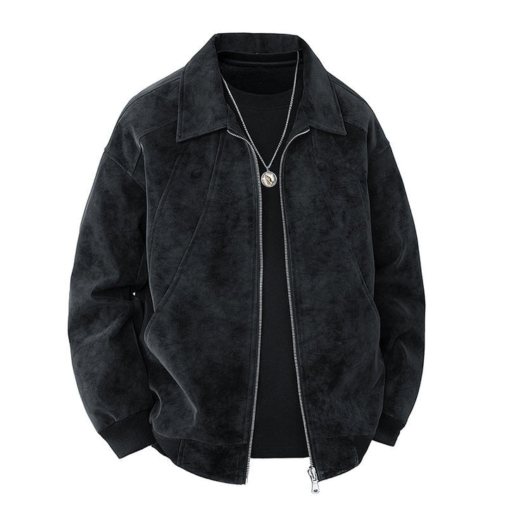 Herren elegante Wildlederjacke mit strukturiertem Schnitt Echoarchiv