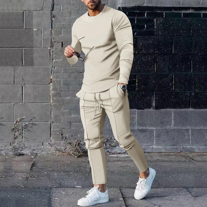 Herren Sportliches Langarmshirt und Chino Jogginghose Set Echoarchiv