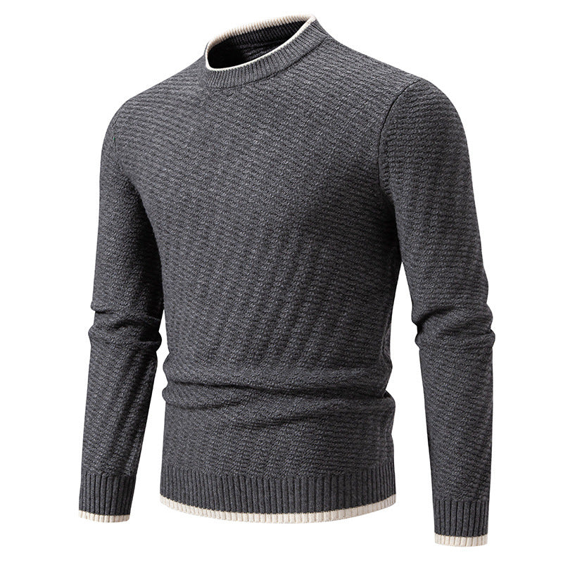Herren strukturierter Pullover mit hochabschließendem Kragen Echoarchiv