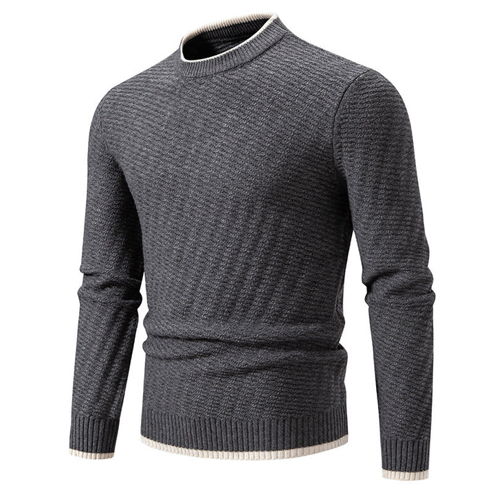 Herren strukturierter Pullover mit hochabschließendem Kragen Echoarchiv