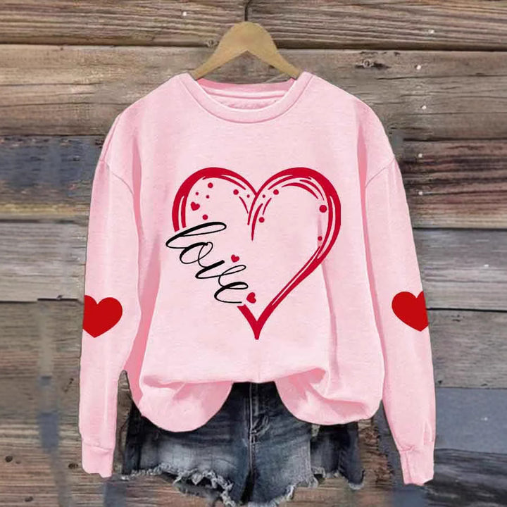 Damen Gemütlicher Pullover mit Herzmotiv Echoarchiv