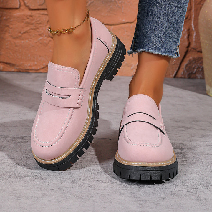 Damen Chunky Loafer mit grober Profilsohle und Faux‑Suede Obermaterial Echo Archiv