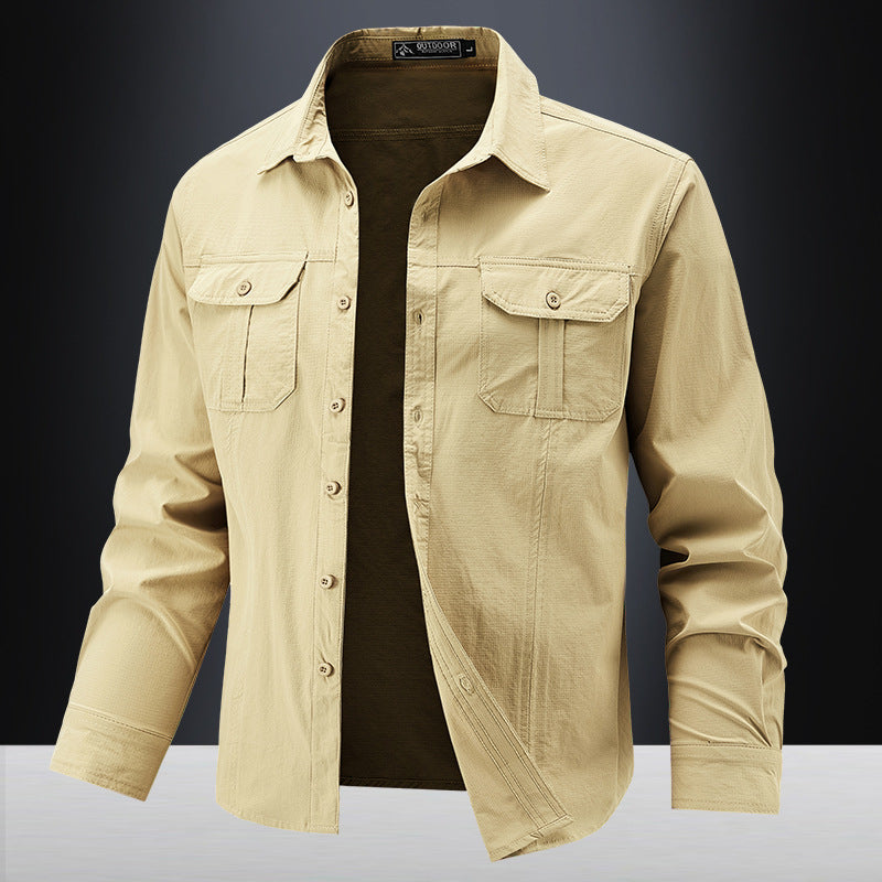 Herren Lässige Hemdjacke mit Brusttaschen Echo Archiv