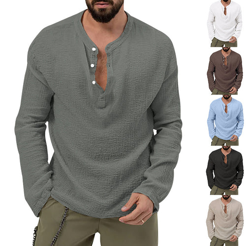 Herren Langarmshirt mit Knopfleiste Echoarchiv