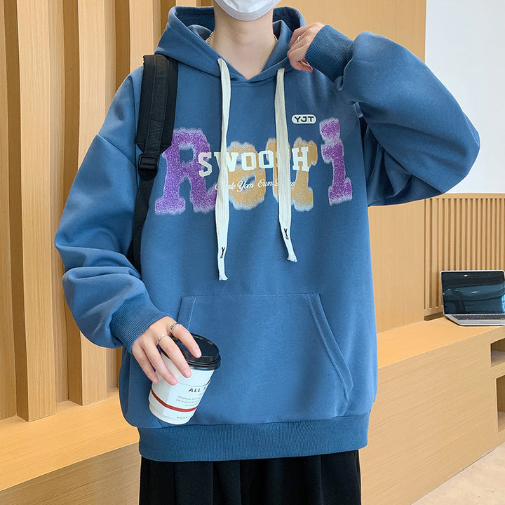Unisex Oversized Kapuzenpullover mit kreativem Schriftzug Echoarchiv