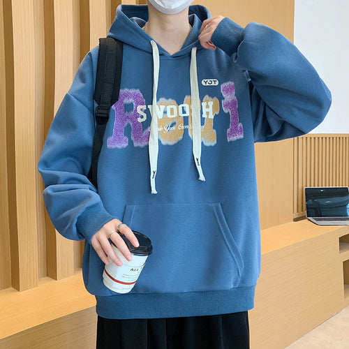 Unisex Oversized Kapuzenpullover mit kreativem Schriftzug Echoarchiv