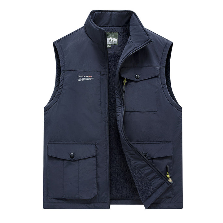 Herren Gefütterte Utility-Weste mit Teddyfutter und Multifachtaschen Echo Archiv